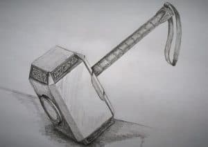 How to draw Thor Hammer