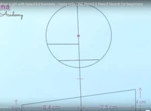 Draw a girl with beautiful hairstyle step-by-step using a pencil sketch for beginners, demonstrating the proportion and sketching techniques with measurements.