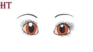 how to draw cute human eyes