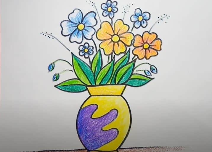 How To Draw A Flower Vase Step By Step!-saigonsouth.com.vn