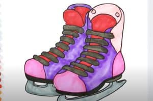 How to Draw Ice Skates Step by Step