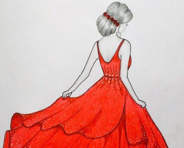 How to Draw a Barbie GIRL with Beautiful DRESS