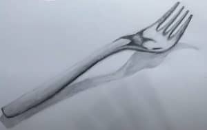 How to Draw a Fork with Pencil