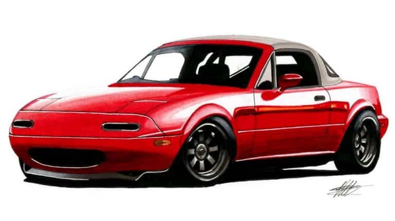 How to Draw a Miata Step by Step || Car Drawing Easy