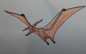 how to draw a flying dinosaur