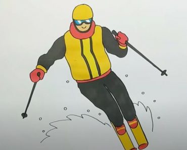 How to Draw a Skier Step by Step