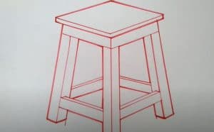 How to Draw a Stool Step by Step
