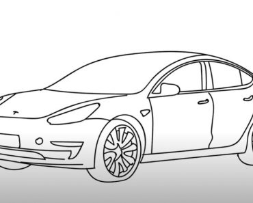 How to Draw a Tesla Model 3 || Car Drawing Step by Step