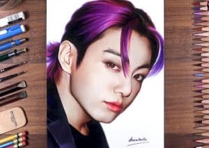 How to draw Jungkook from BTS