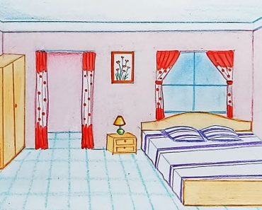How to draw a Bedroom Easy Step by Step