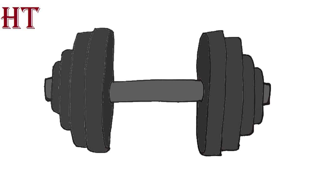 Dumbbell Drawing Easy Step by Step