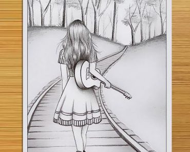 How to draw a scenery of Girl with Pencil