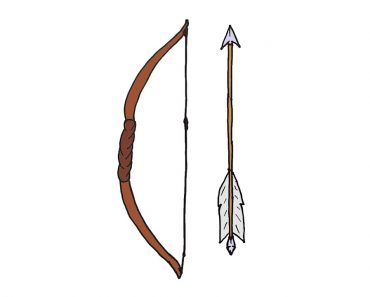 How to draw a bow and arrow Step by Step