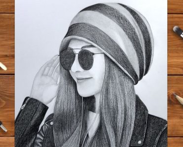 How to draw a Beautiful Girl Face with Cap (Beanie)