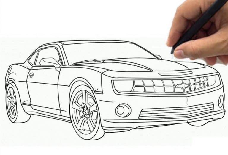 How to draw a Camaro Step by Step