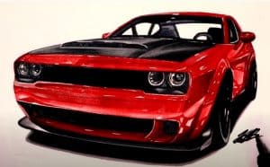 How to draw a dodge challenger