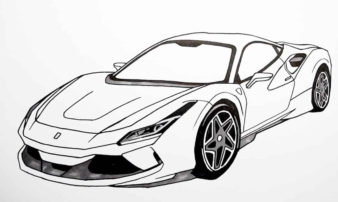 How to draw a Ferrari Car Step by Step