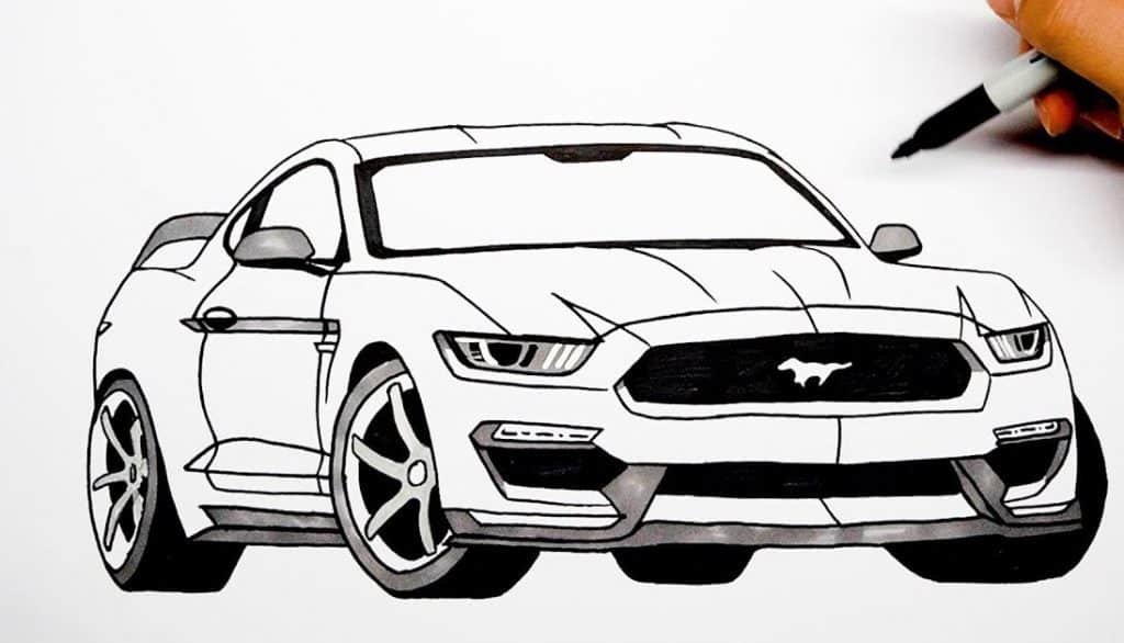 How to draw a ford mustang Step by Step