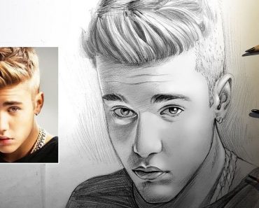 Justin Bieber Drawing with Pencil