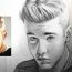 Justin Bieber Drawing with Pencil