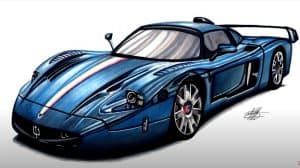 Super car Drawing by Pencil
