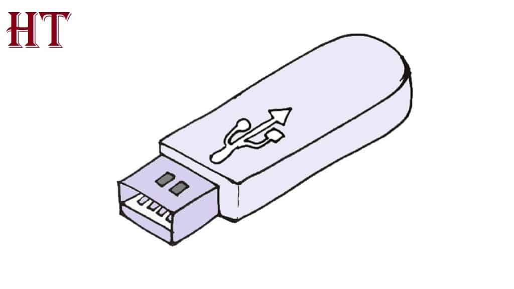 How to draw a Flash Drive Step by Step