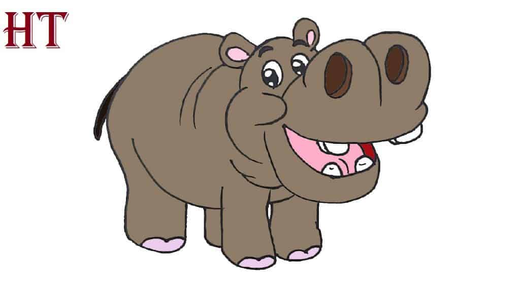 how to draw a hippo