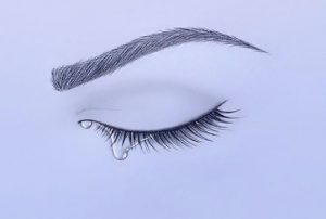 how to draw crying eye
