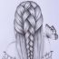 Girl with beautiful hairstyle Drawing by Pencil
