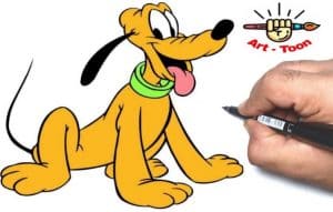 How to draw Pluto from Mickey Mouse