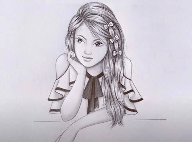Drawing of a Girl * Coloring Page for Adults » Зумипик-saigonsouth.com.vn