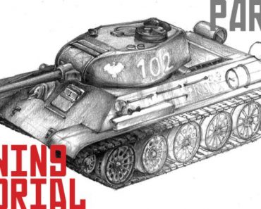 How to draw a Tank T-34 Step by Step