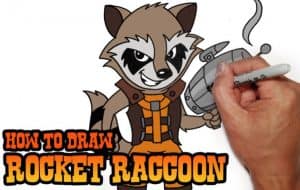 how to draw rocket raccoon