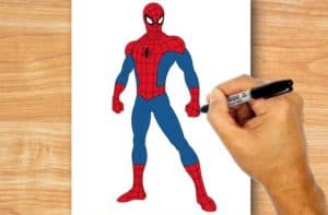 spider man drawing easy