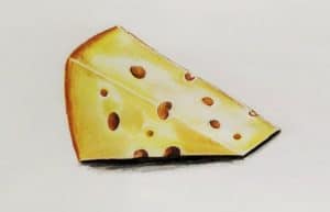 How to draw a cheese Step by Step