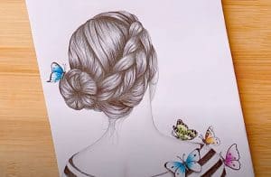 How to draw a girl with butterflies