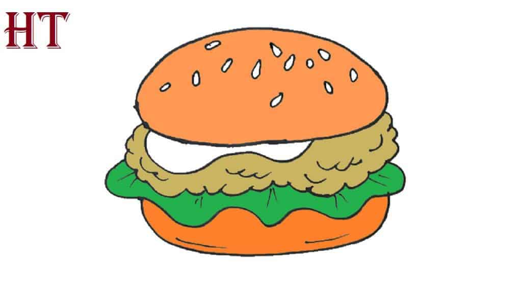 How to draw a hamburger