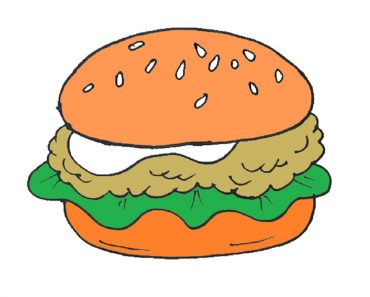 Hamburger Drawing easy Step by Step for Kids