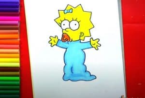 How to draw maggie simpson