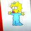 How to draw maggie simpson Step by Step
