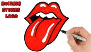 How to draw the rolling stones logo