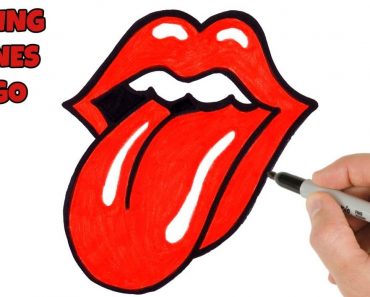 How to draw the rolling stones logo