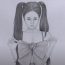 Cute Girl with beautiful Dress Drawing with Pencil