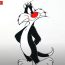 How To Draw Sylvester The Cat