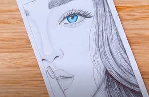 How to draw a blue eye girl