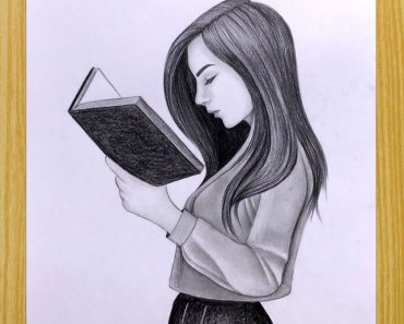 How to draw a girl studying