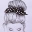How to draw a Girl hair bun with a beautiful bow
