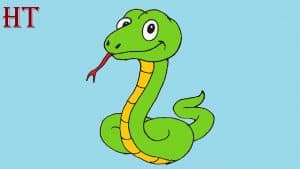 How To Draw A Cartoon Snake