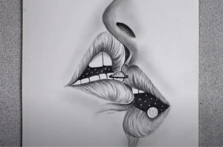 How to Draw Kissing Lips Step by Step