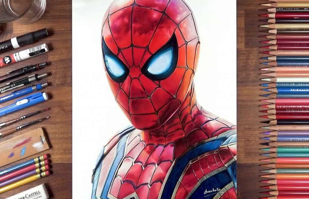 How to draw a Spider-Man face